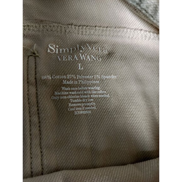 Simply Vera Vera Wang Womens Stretch Pants Beige Size L - Picture 4 of 6